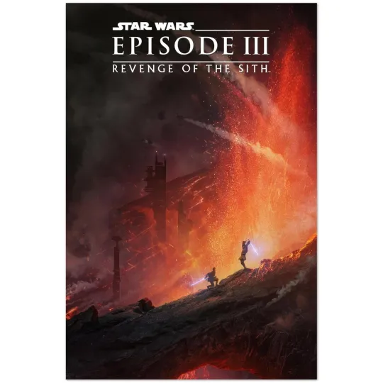 Star Wars Episode III Revenge of the Sith Vertical Poster 2005 Scene Art