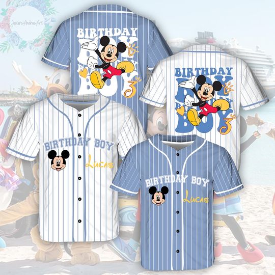 Discover Custom Mickey Birthday Boy Jersey, Disney Birthday Party Jersey For Kids, Birthday Toddler Boy Gift, Baby Boy Birthday Outfit.