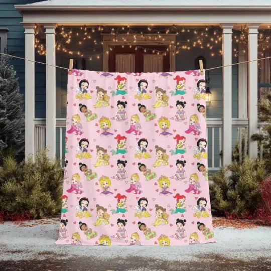 Discover Disney Princess Blanket | Pink Princess Throw Blanket For Girls Fleece Blanket