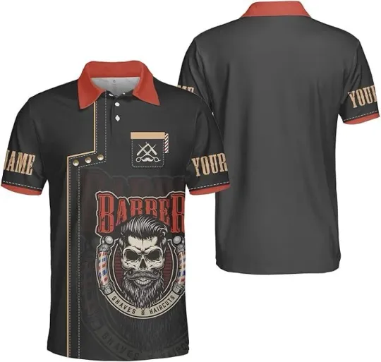 Discover Personalized Barber Polo Shirt for Men, Barber 3D Clothes Gifts for Barber Shop