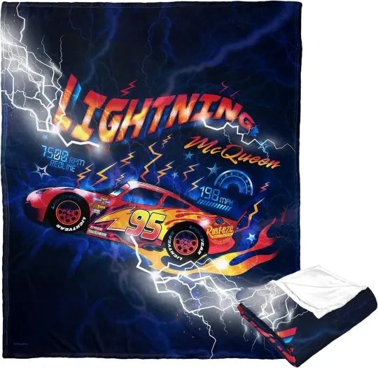 Discover Disney Cars Lightning McQueen Sizzling Cozy Fleece Blanket