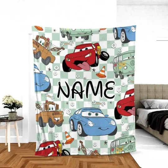 Discover Custom Disney Cars Characters Blanket Lightning McQueen Tow Mater Fleece Blanket