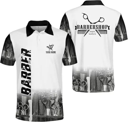 Discover Personalized Barber Polo Shirt for Men, Barber 3D Clothes Gifts for Barber Shop