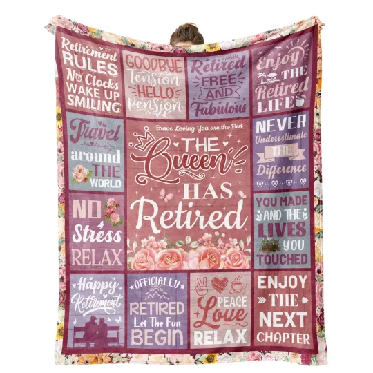 Discover Retirement Gift for Woman, Retirement Gifts for Women 2026, Retired Blanket t...