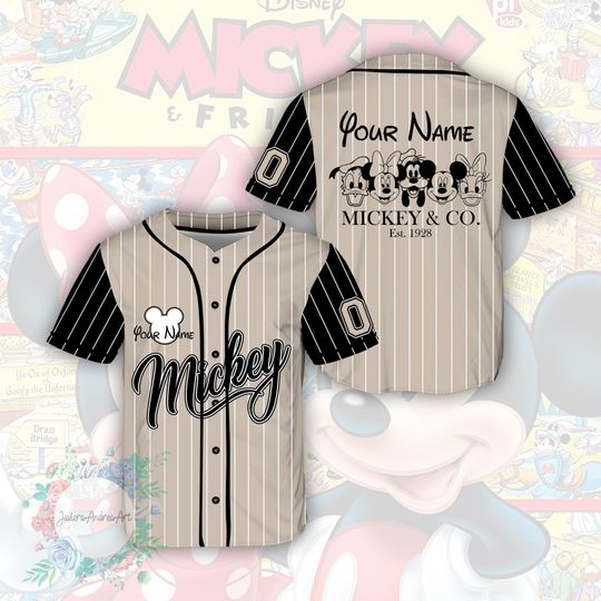 Discover Mickey & Co 1928 Baseball Jersey, Mickey And Co Jersey, Disneyworld Shirts, Family Mickey And Friends Shirt, Disney Family Shirt