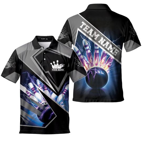Discover Personalized 3D Bowling Team Polo Shirt - Custom Name Golf Shirt