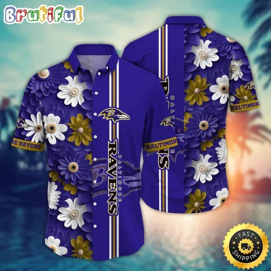 Discover Baltimore Football Hawaiian Shirt Flower Sporty And Stylish