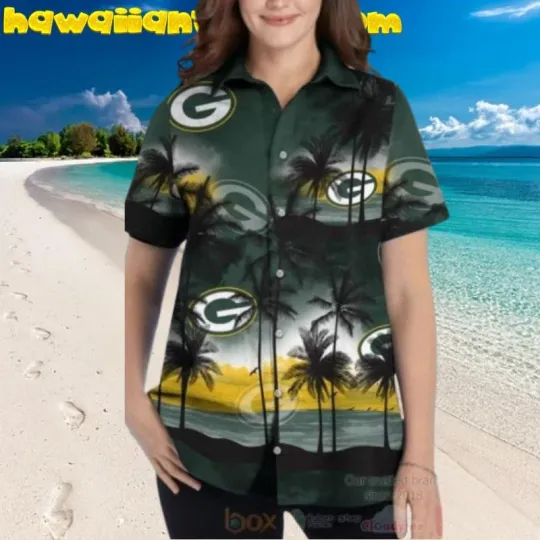 Discover Palm Tree Green Bay Football Beach Evening Hawaiian Shirt