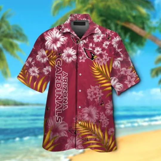 Discover Cardinals Football Tropical Design Hawaiian Short Sleeve Elegance Shirt