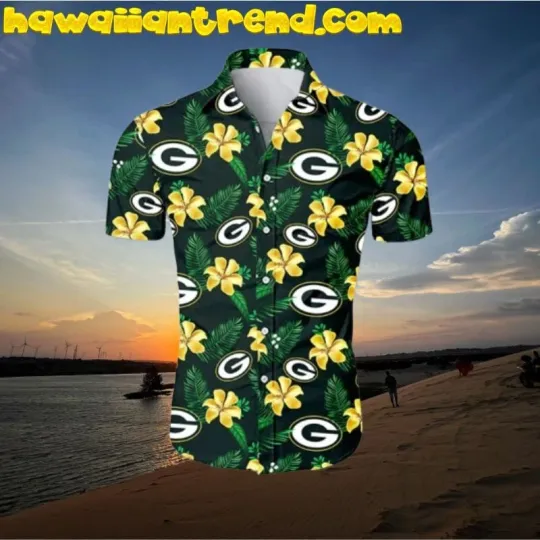 Discover Green Bay Football Yellow Flower Tropical Fresh Hawaiian Shirt