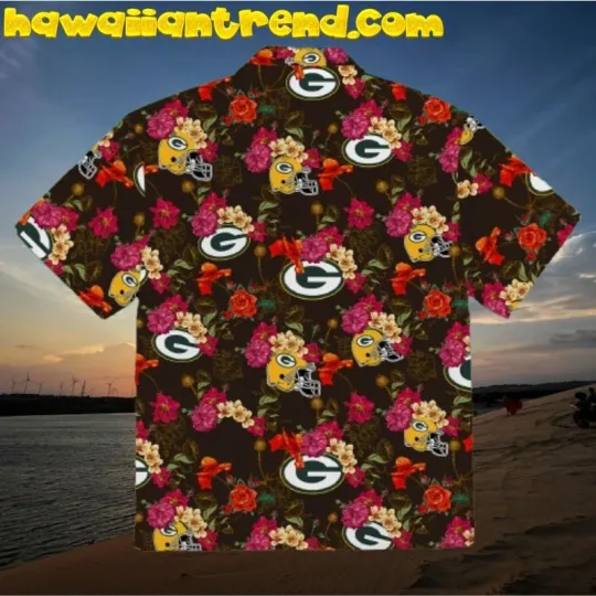 Discover Green Bay Football Roses And Helmet Hawaiian Shirt