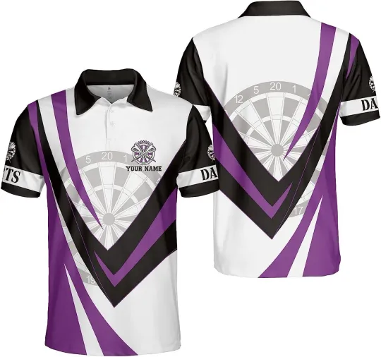 Personalized Darts Polo Shirts, Custom Darts Shirts for Men & Women, Dart Team S