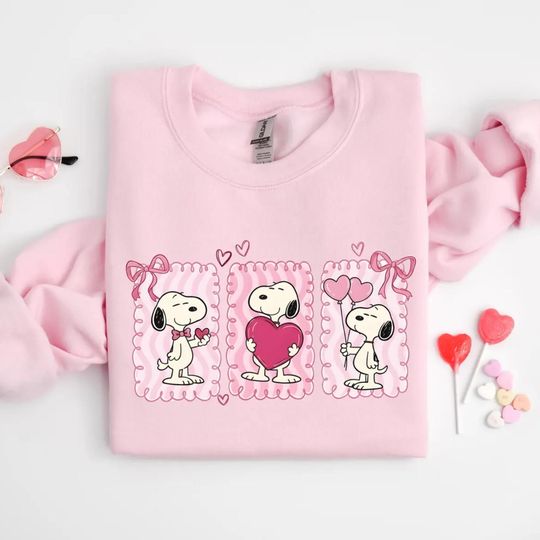 Discover Snoopy Valentine Sweatshirt, Peanuts Valentines Day Hoodie, Woodstock Valentine Comfort Colors Shirt, Snoopy Lovers Valentine Gift