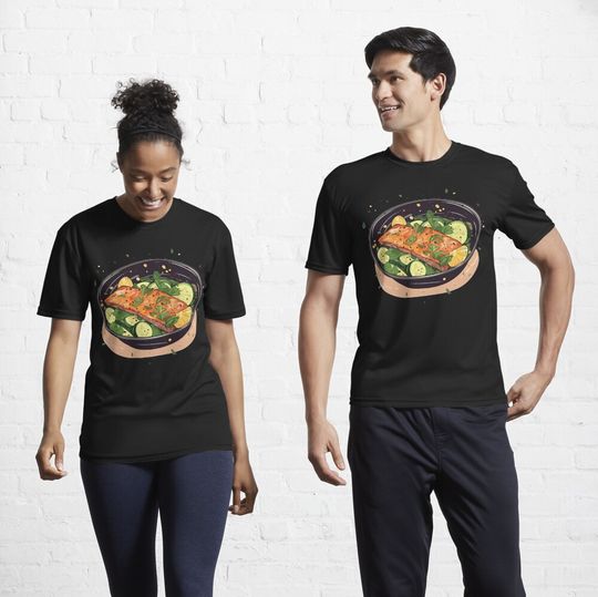 Discover Sizzling Grilled Salmon Steak: A Citrusy Delight on Your Plate Active T-Shirt
