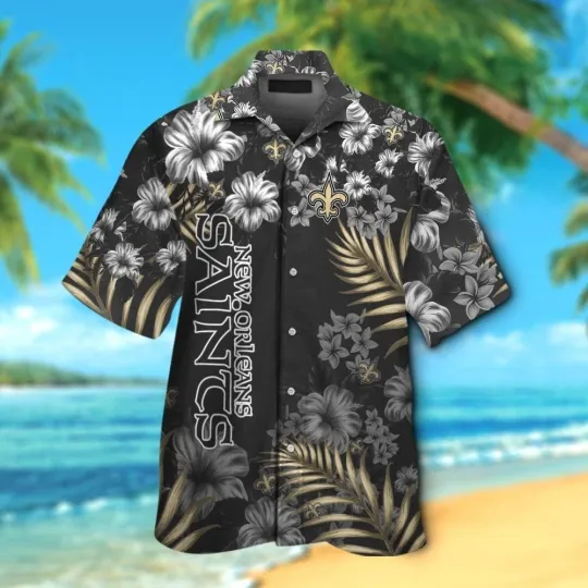 Discover New Orleans Football Short Sleeve Button Up Tropical Hawaiian Shirt