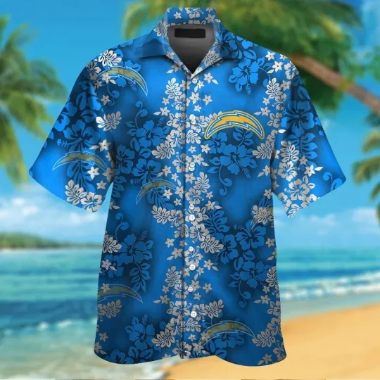 Discover Los Angeles Football Short Sleeve Button Up Tropical Hawaiian Shirt