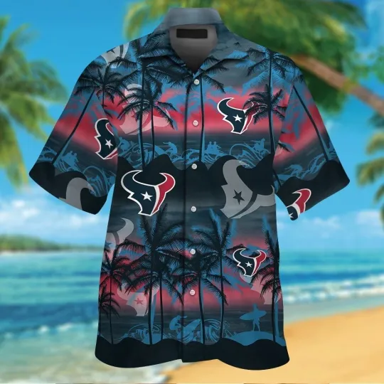 Discover Houston Football Short Sleeve Button Up Tropical Hawaiian Shirt VER05
