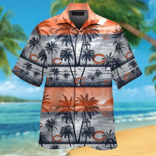 Discover Chicago Football Short Sleeve Button Up Tropical Hawaiian Shirt VER024