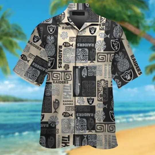 Discover Las Vegas Football Short Sleeve Button Up Tropical Hawaiian Shirt VER017