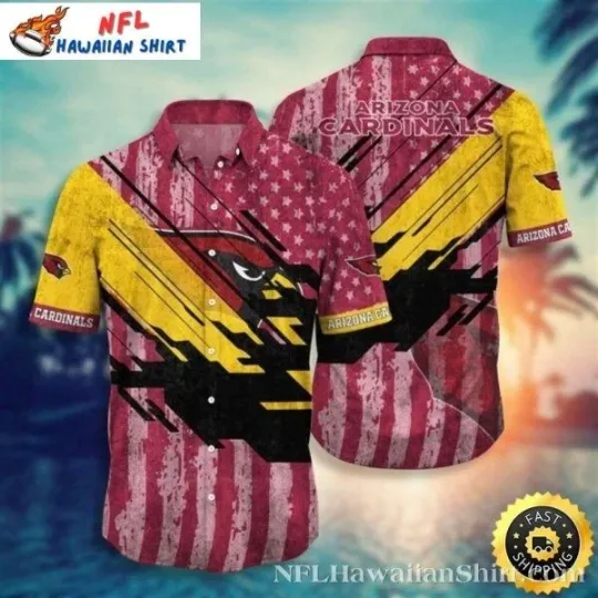 Discover American Pride Cardinal – Arizonna football Stars And Stripes Hawaiian Shirt