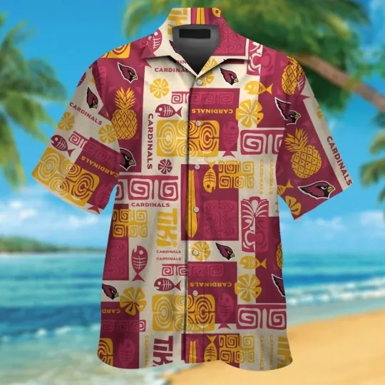 Discover Cardinals Football Short Sleeve Shirt Hawaiian Tropical Unique Design