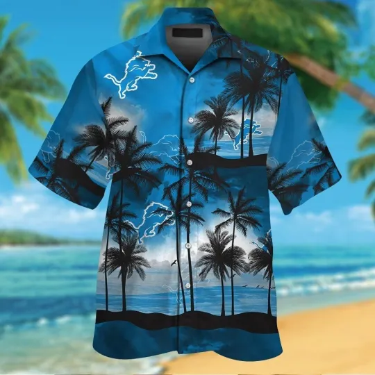 Discover Detroit Football Short Sleeve Button Up Tropical Hawaiian Shirt VER021