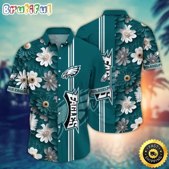 Discover Philadelphia Football Hawaiian Shirt Flower Sporty And Stylish