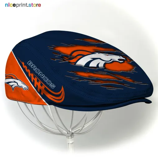 Discover Denver Team Broncos Jeff Cap football Jeff Cap Newsboy Cap Driving Cap For Men
