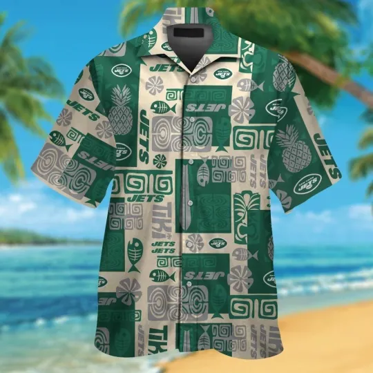 Discover New York Football Short Sleeve Button Up Tropical Hawaiian Shirt VER04