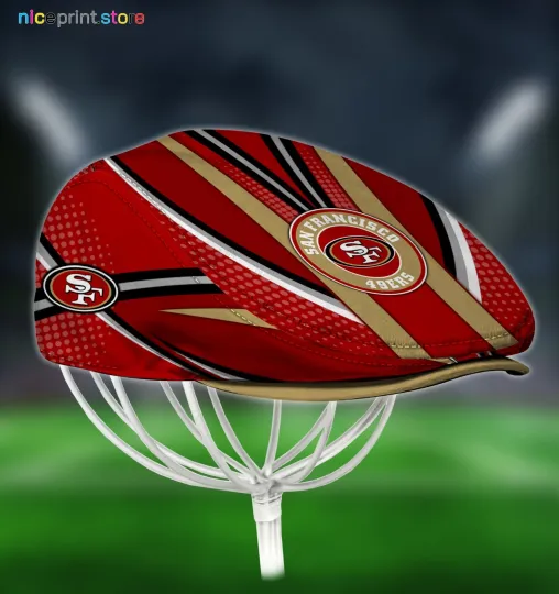 Discover San Francisco Team 49er Jeff Cap football Jeff Cap Newsboy Cap Driving Cap Golf Cap