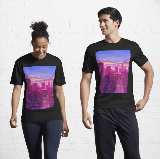 Discover The Tokyo sunset & train in the dark Active T-Shirt