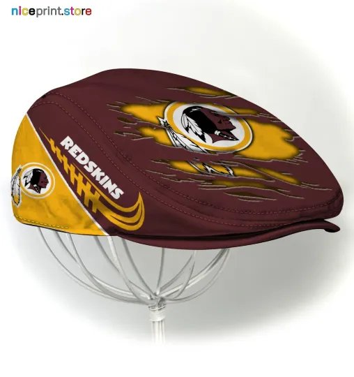 Discover Washington Team Redskin Jeff Cap football Jeff Cap Newsboy Cap Driving Cap For Men