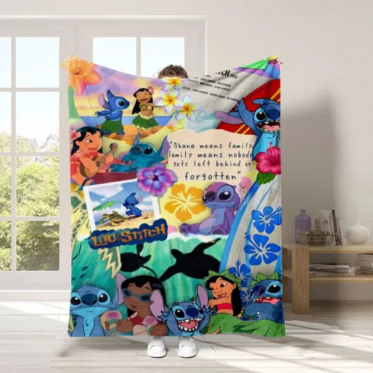 Discover Lilo Stitch Blanket Cartoon Stitch Disney Print Fleece Blanket