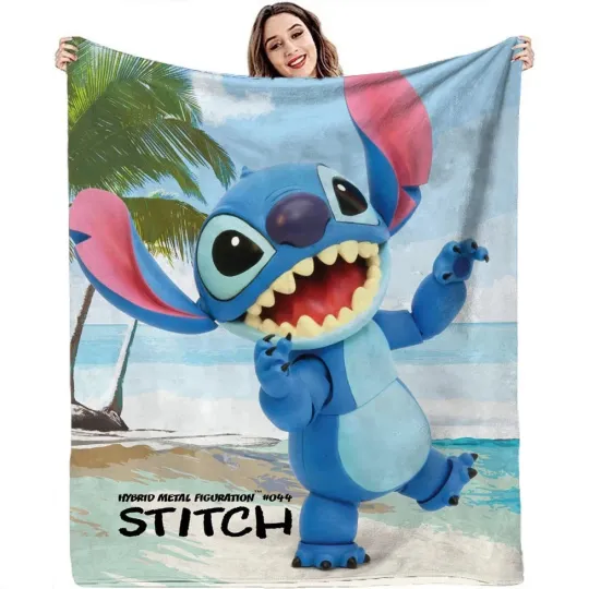 Discover Hybrid Metal Figuration Stitch Cartoon Stitch Disney Printed Fleece Blanket