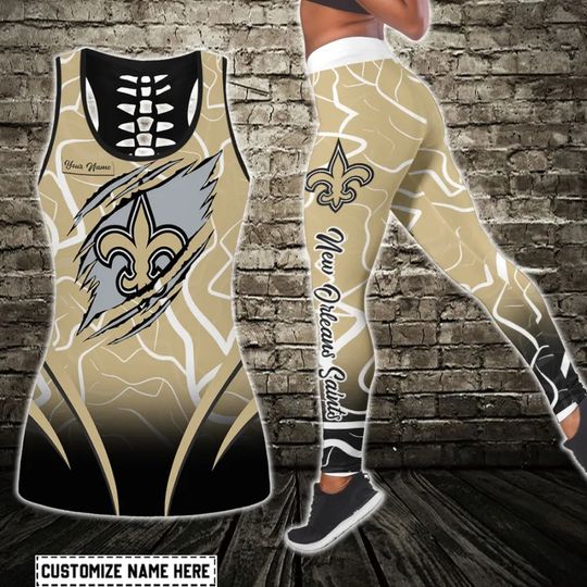 New Orleans Saints Personalized Combo Tank Top And Leggings
