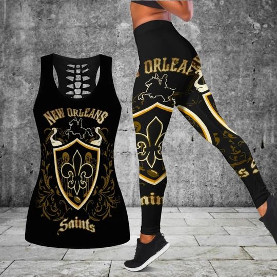 New Orleans Saints Combo Tank Top And Leggings