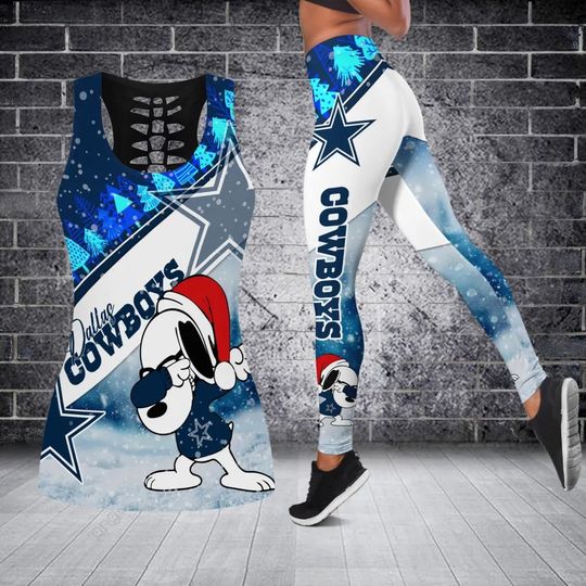 Dallas Cowboys Personalized Christmas Combo Tank Top And Leggings