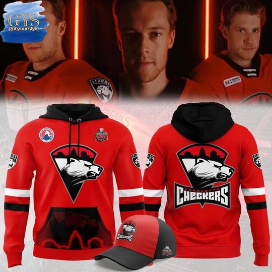 Charlotte Checkers Calder Cup Uniform 2025 Special Red Hoodie