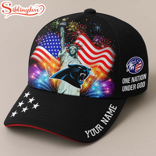 Custom Name Carolina Panthers Independence Day Classic Baseball Cap