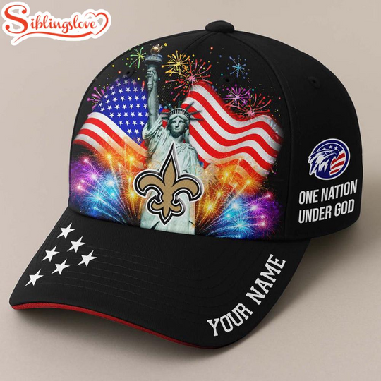 Custom Name New Orleans Saints Independence Day Classic Baseball Cap