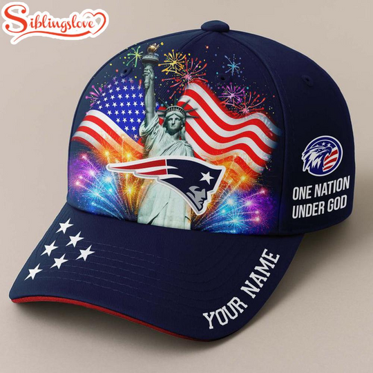 Custom Name New England Patriots Independence Day Classic Baseball Cap