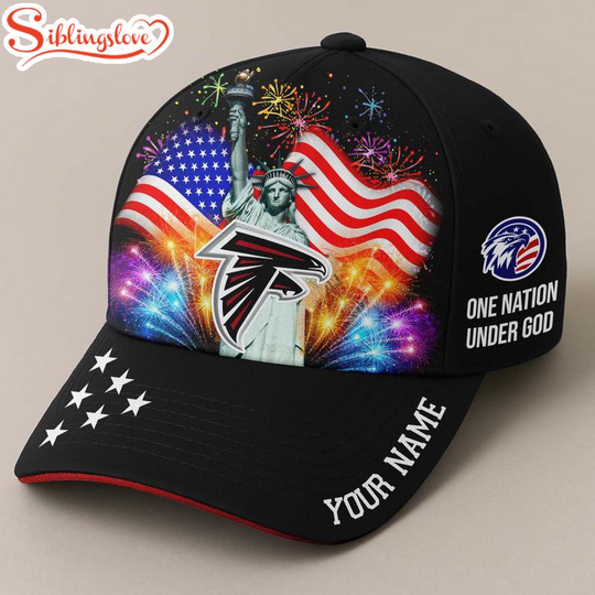 Custom Name Atlanta Falcons Independence Day Classic Baseball Cap
