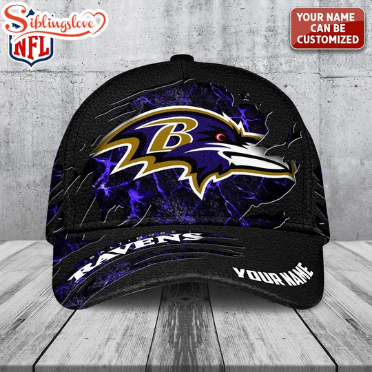 Personalized Name Baltimore Ravens Classic Baseball Cap For Fans