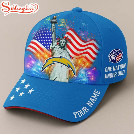 Discover Custom Name Los Angeles Chargers Independence Day Classic Baseball Cap