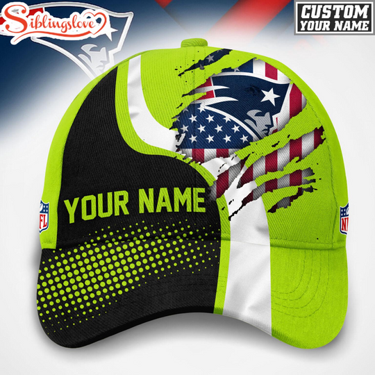 Custom Name New England Patriots football Hi-Vis Safety Classic Baseball Cap