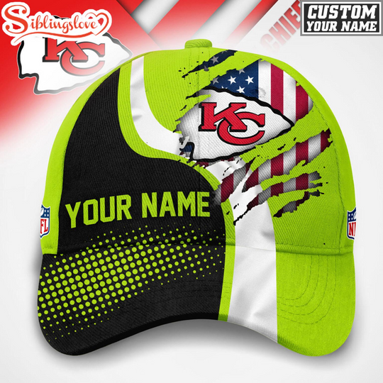 Custom Name Kansas City Chiefs football Hi-Vis Safety Classic Baseball Cap
