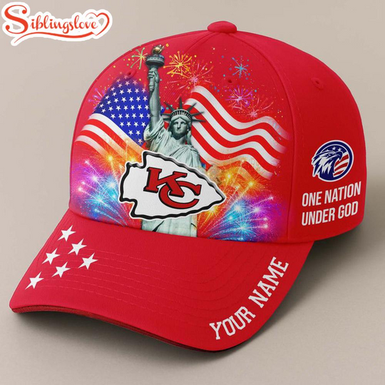 Custom Name Kansas City Chiefs Independence Day Classic Baseball Cap