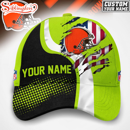 Custom Name Cleveland Browns football Hi-Vis Safety Classic Baseball Cap