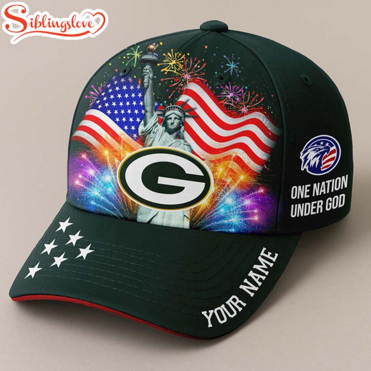 Custom Name Green Bay Packers Independence Day Classic Baseball Cap