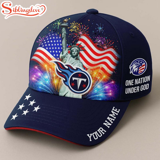 Discover Custom Name Tennessee Titans Independence Day Classic Baseball Cap